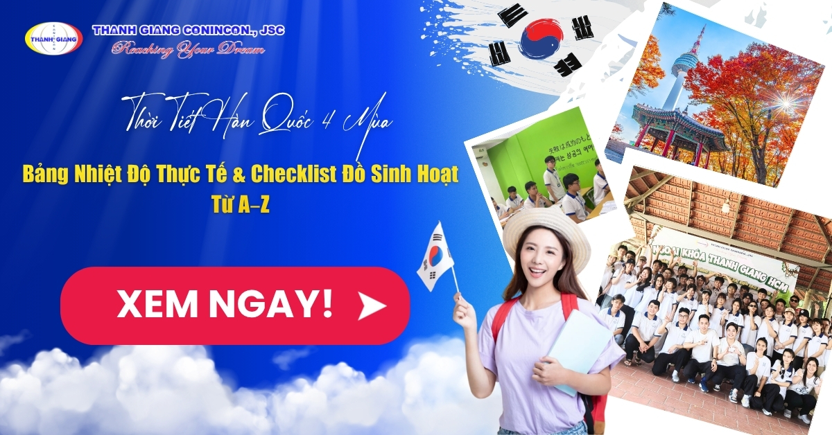 Thời Tiết Hàn Quốc 4 Mùa: Bảng Nhiệt Độ Thực Tế & Checklist Đồ Sinh Hoạt Từ A–Z